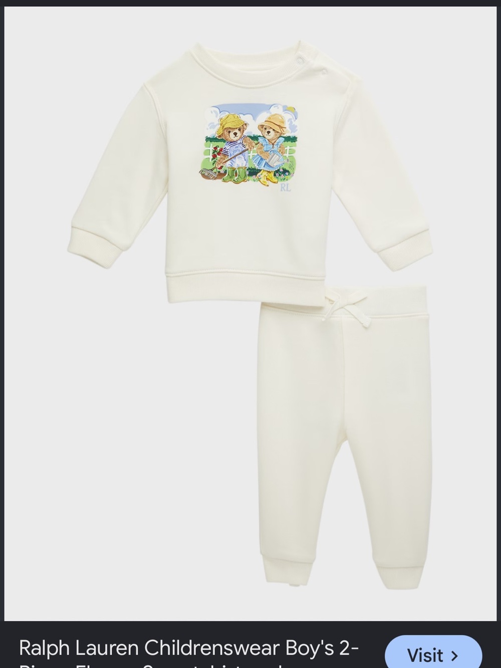Ralph Lauren baby sweat set with Character Print